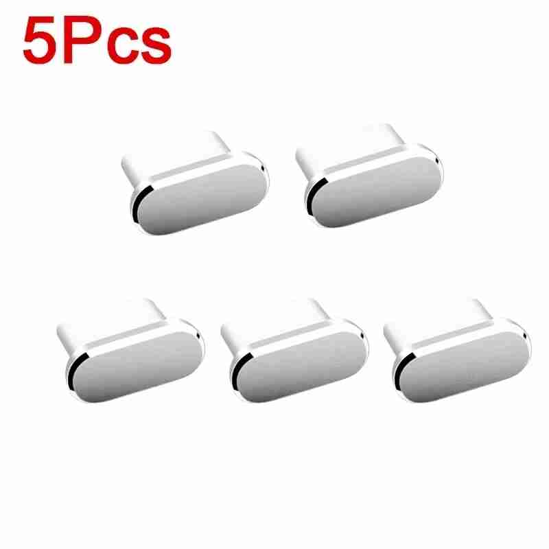 5PCS Type-C Metal Dust Plugs | Universal Charging Port Anti-Dust Stoppers Mobile Arcade Ltd