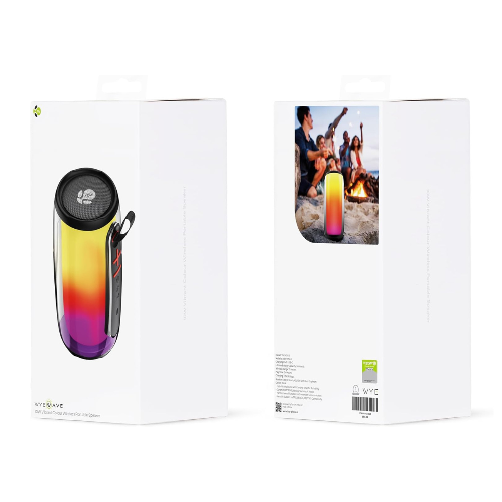 10W Portable Speaker with RGB Lights, Bass Boost & Hands-Free Calls Mobile Arcade Ltd