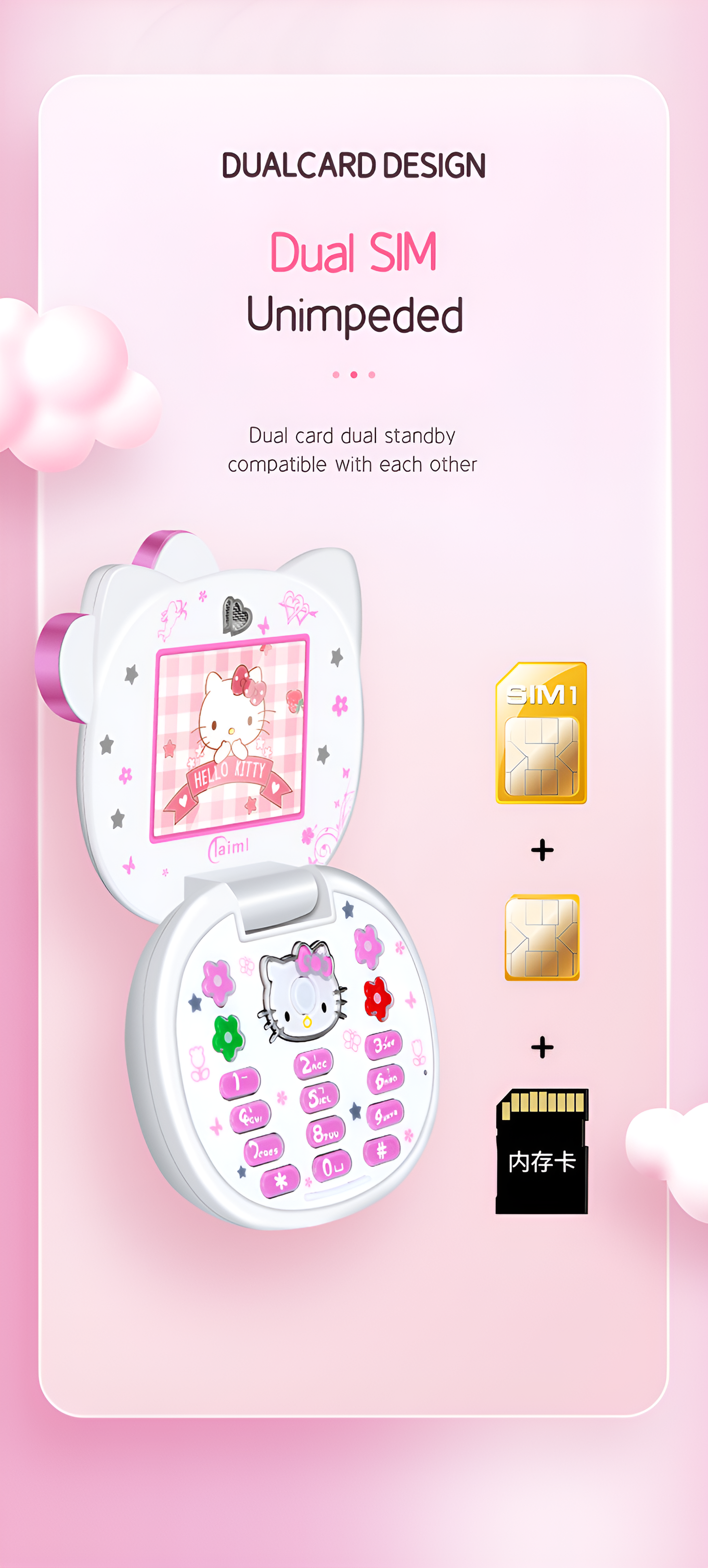 Kawaii Hello Kitty Flip Phone Toy | Cute Mini Birthday Gift for Girls & Kids Mobile Arcade Ltd