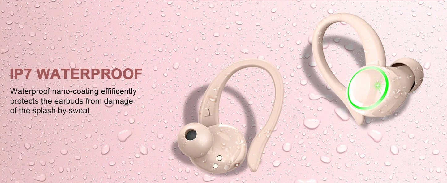 Wireless Sports Earbuds Bluetooth 5.3 with 4 ENC Mics, IPX7, 50H Playback Mobile Arcade Ltd