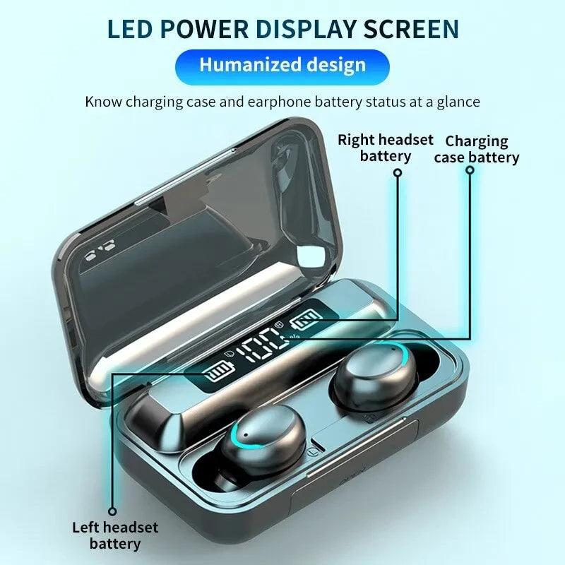F9 TWS Wireless Bluetooth Earphones with LED Display & Noise Reduction Mobile Arcade Ltd