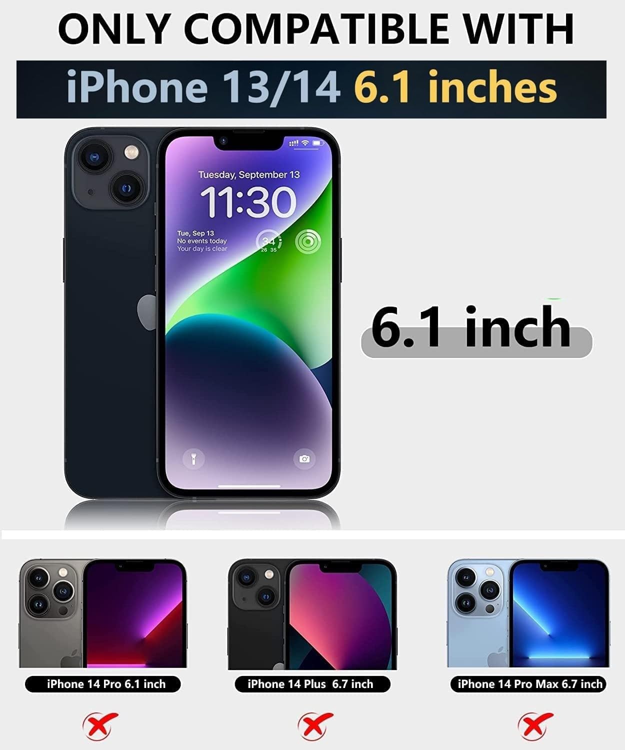 iPhone 14 6.1" Clear 360° Slim Case with Screen Protector Silicone Cover Mobile Arcade Ltd