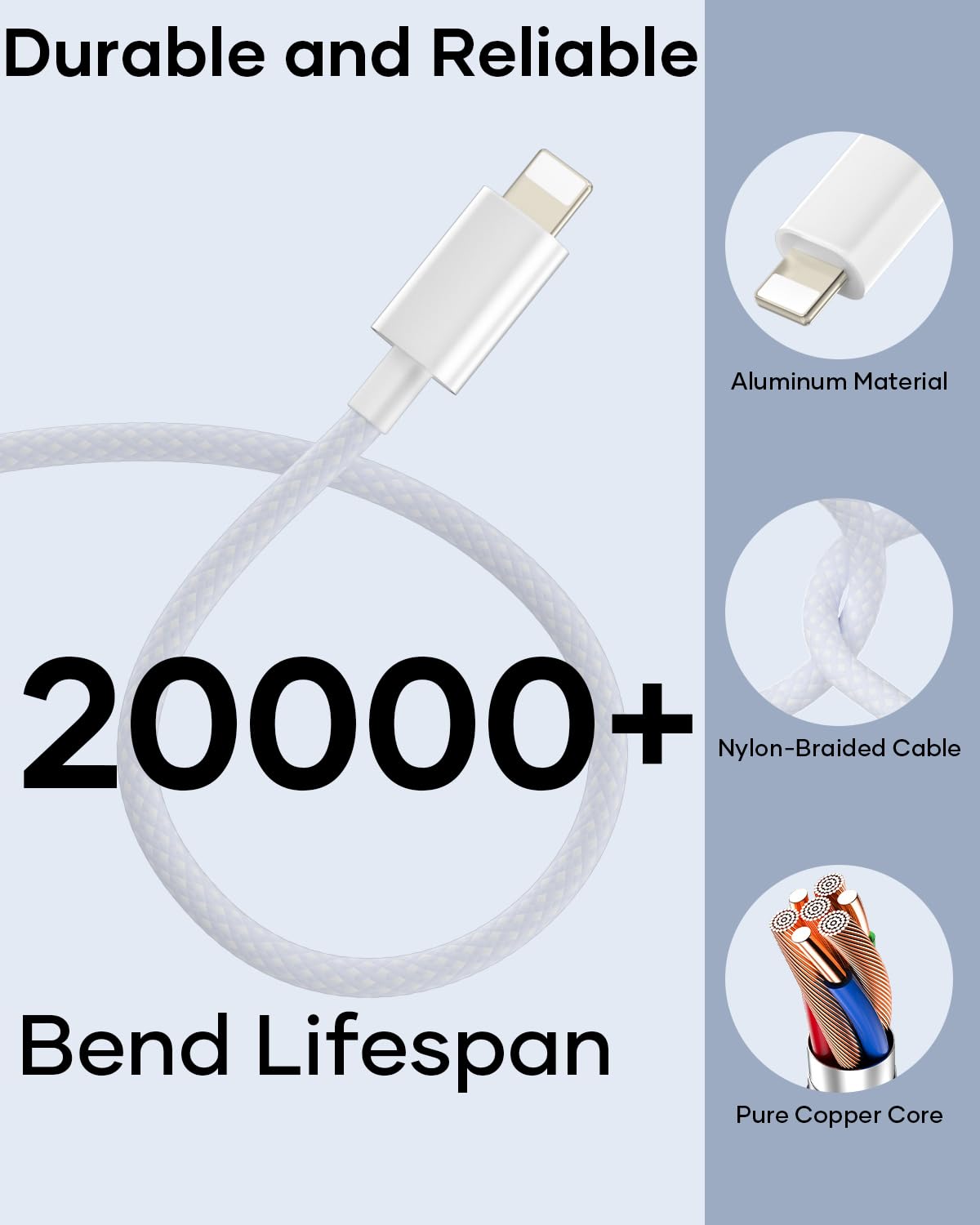 MFi Certified USB A to Lightning Cable 1M Nylon Braided for iPhone & iPad Mobile Arcade Ltd