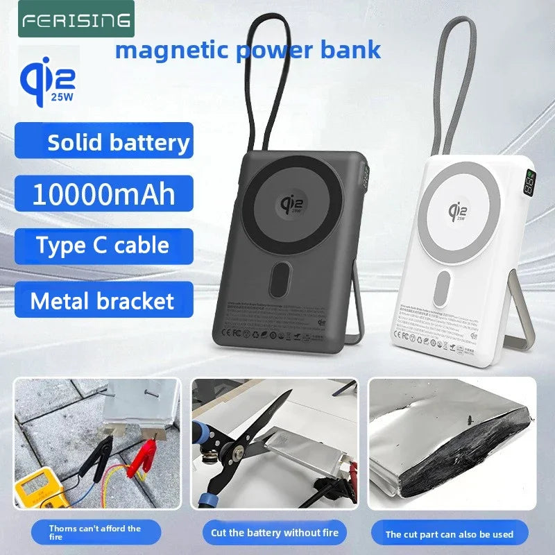 2-in-1 Qi2.2 10000mAh Power Bank | 25W MagSafe Wireless & 30W PD Fast Charger | Compatible with iPhone 16/17 Pro Max & Samsung Mobile Arcade Ltd