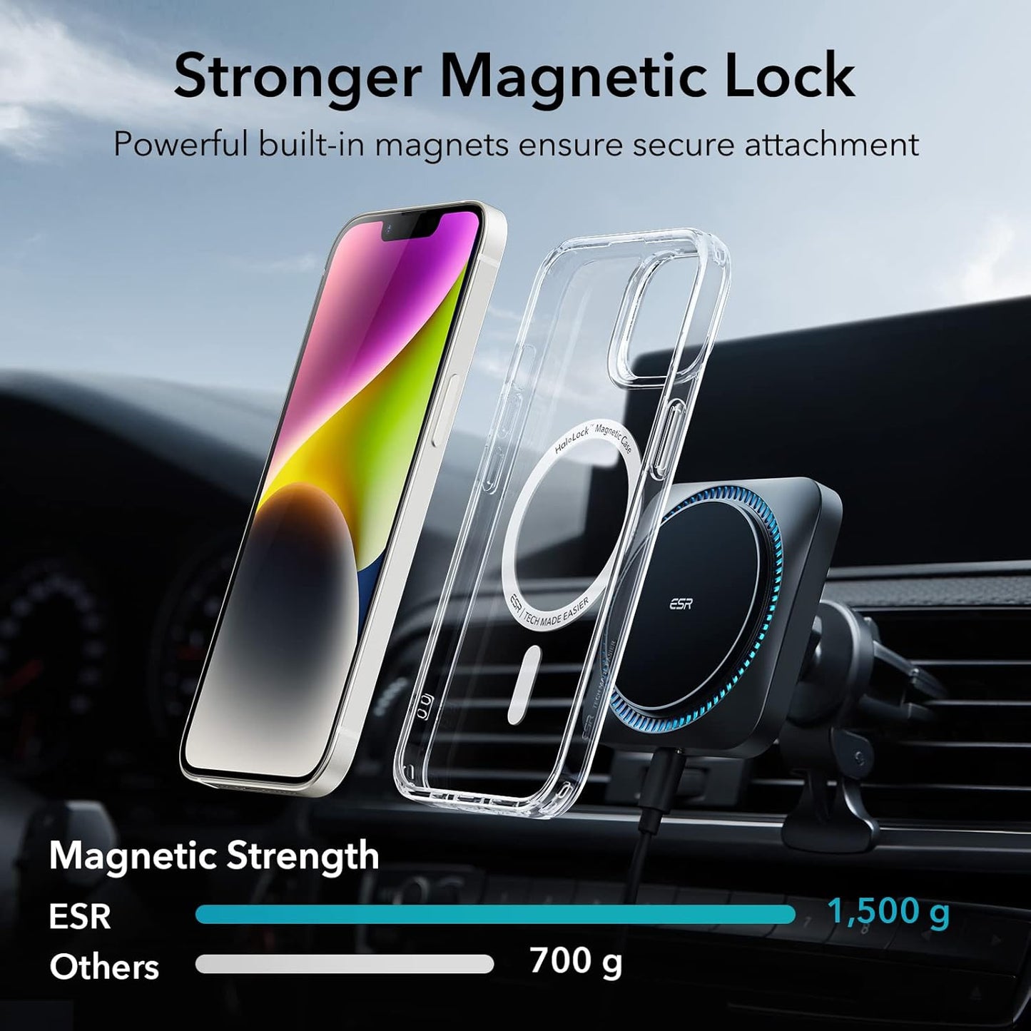 iPhone 14 MagSafe Case Clear HaloLock Shockproof Military Grade Protective Cover Mobile Arcade Ltd