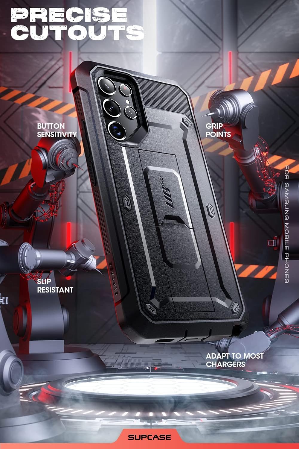 Galaxy S22 Ultra Case Unicorn Beetle Pro Black Rugged Kickstand Belt Clip Mobile Arcade Ltd