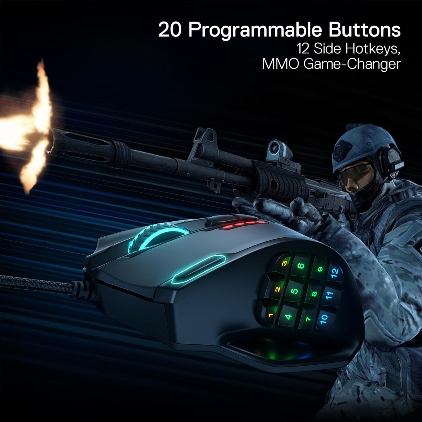 Redragon M908 Impact RGB Wired MMO Gaming Mouse – 20 Programmable Buttons Mobile Arcade Ltd
