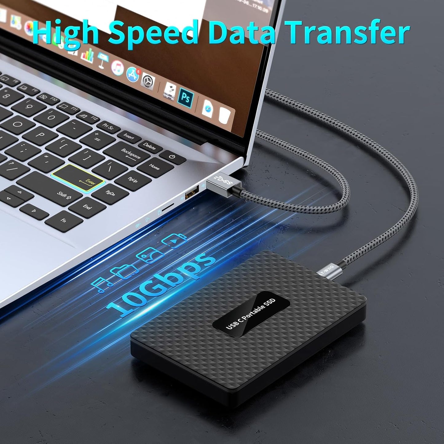 USB-C 3.1 Data Cable 10Gbps – 30cm Fast Charging 3A USB-A to USB-C Cord Mobile Arcade Ltd