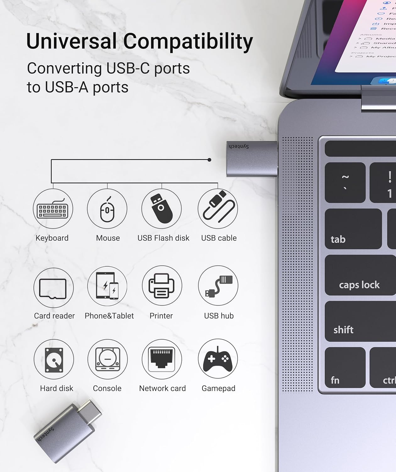 USB-C to USB-A 3.2 Adapter 2-Pack, 10Gbps, Thunderbolt 4/3 Compatible MobileArcadeLtd