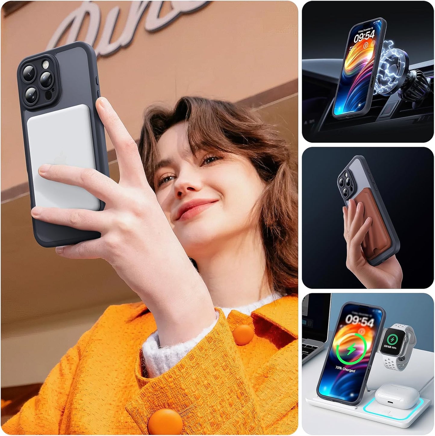 iPhone 16 Pro Max Case MagSafe Matte Black Shockproof Camera Guard 6.9" Mobile Arcade Ltd