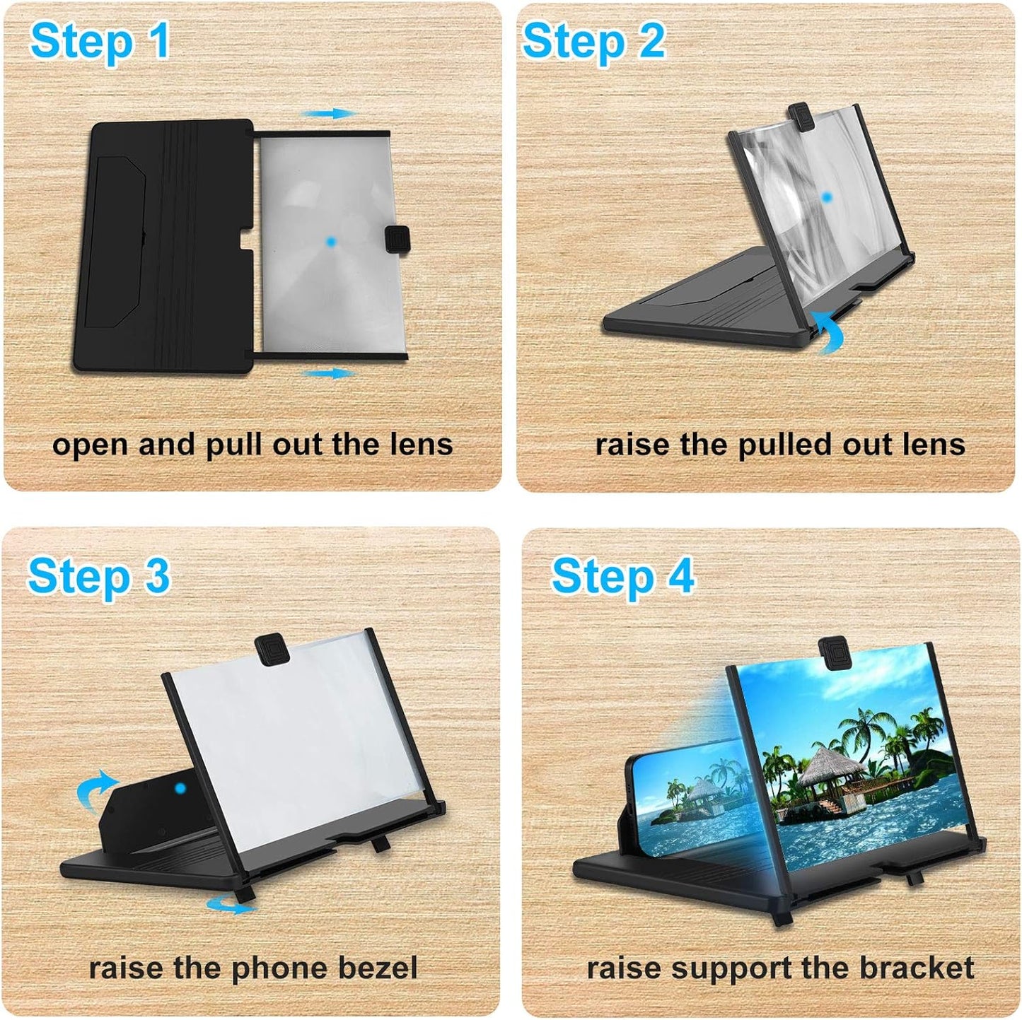 12/14 Inch 3D HD Foldable Phone Screen Magnifier – Portable Blu-ray Projector Mobile Arcade Ltd