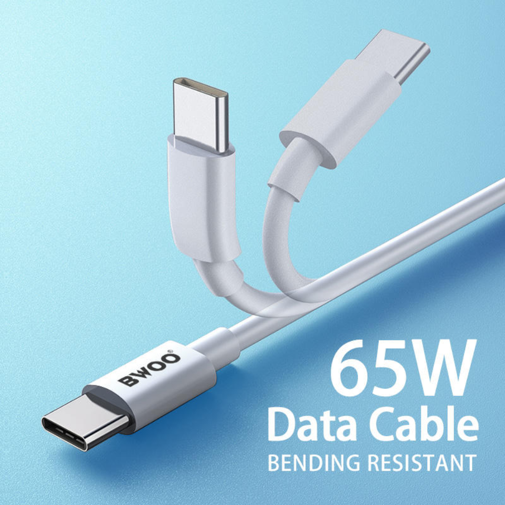 BWOO 65W USB-C to USB-C PD Charging Cable – TPE Fabric, OEM Logo Mobile Arcade Ltd