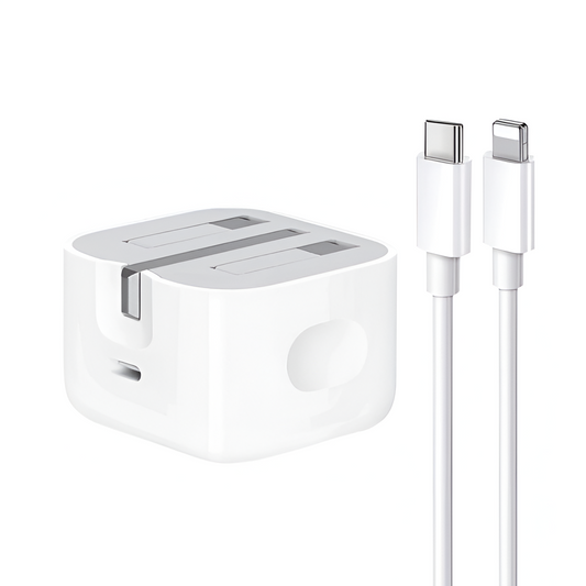 20W Fast Charger Plug – British Standard USB-C Charging Head for Phones & Tablets