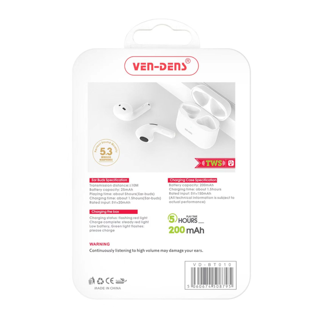 TWS HD Sound Bluetooth Earbuds BT010 – Wireless Earphones + Charging Case Mobile Arcade Ltd