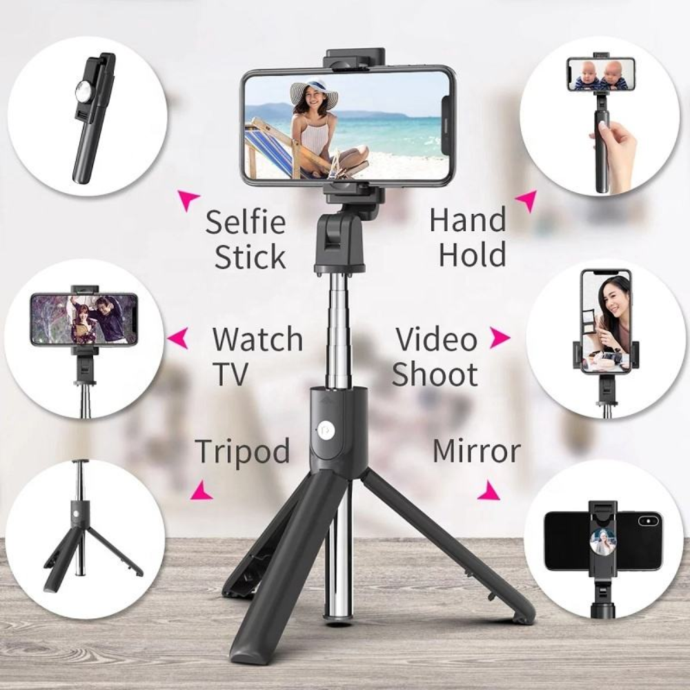 OEM K10 Wireless Remote Selfie Stick Tripod Stainless Steel, 700 mm Extendable Mobile Arcade Ltd