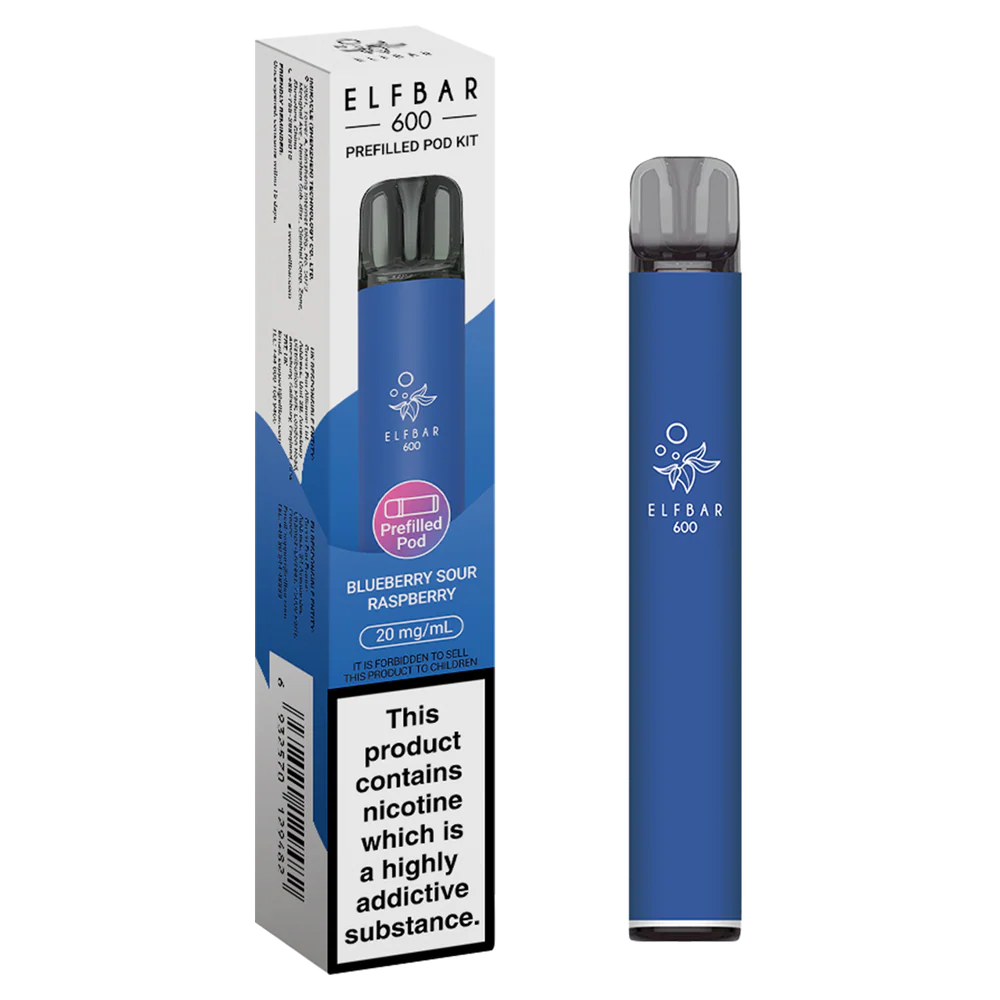 ELFBAR 600 Blueberry Sour Raspberry – Sweet, Tangy & Bold MTL Vaping Mobile Arcade Ltd
