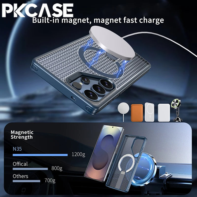 Magnetic Cooling Case For Samsung Galaxy S25 Ultra With Kickstand Bracket Mobile Arcade Ltd