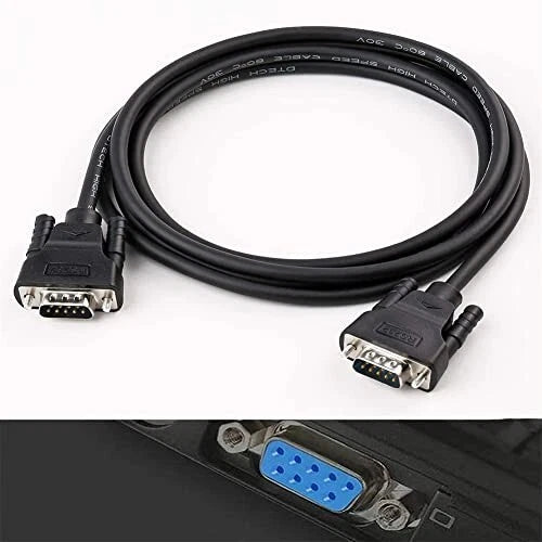 9 Pin Serial Cable COM Port Male to Male RS232, DB9 Data Cord, 0.5 m, Black Mobile Arcade Ltd