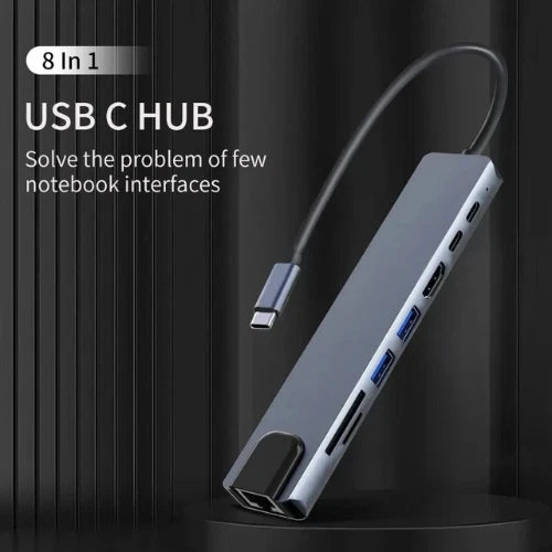 8-in-1 USB C Hub Docking Station with HDMI, RJ45, SD/TF, PD for Mac/iPad, NEW Mobile Arcade Ltd