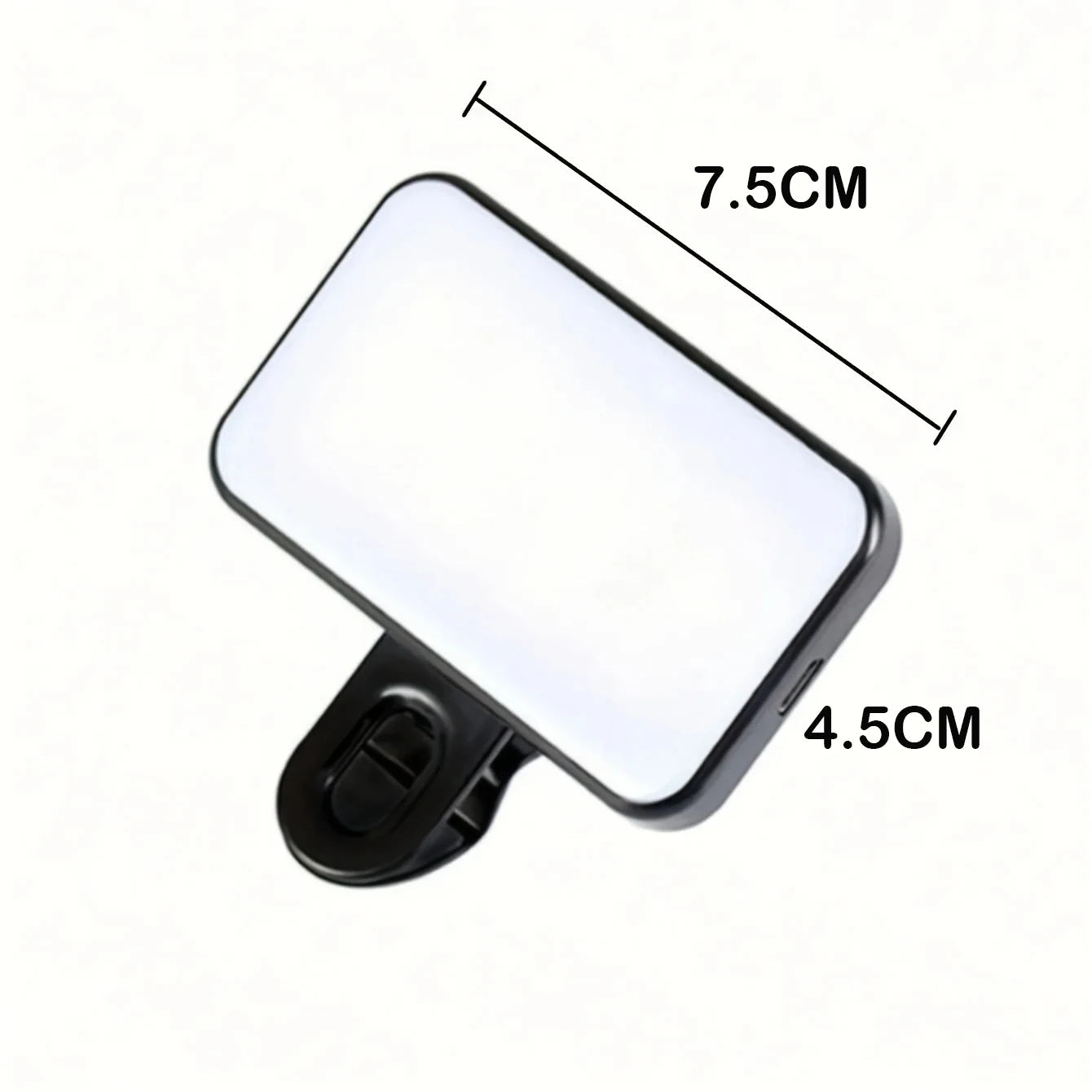 Portable Mini Selfie Fill Light – 3 Brightness Modes, Clip-On, Rechargeable Mobile Arcade Ltd