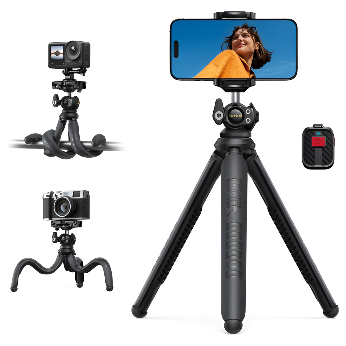 Lamicall Flexible Mobile Phone Tripod 360° Mini Travel Stand for Camera & Phone Mobile Arcade Ltd