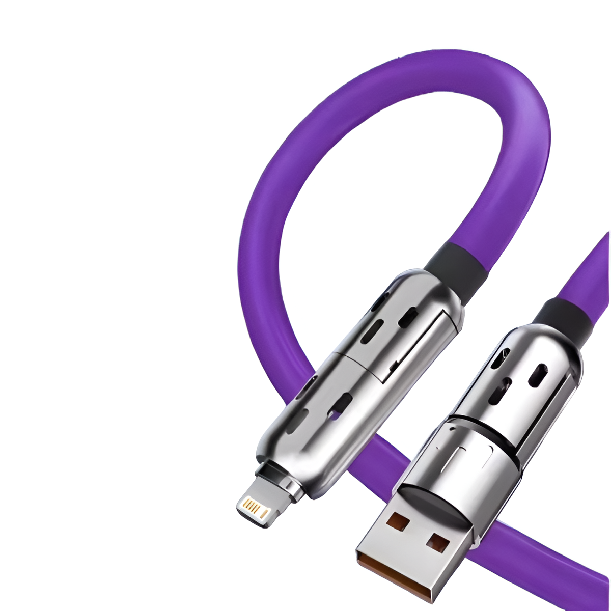 4-in-1 Rotating USB Charger Cable – 240W Fast Charge Type-C Silicone Lead 1.2m Mobile Arcade Ltd