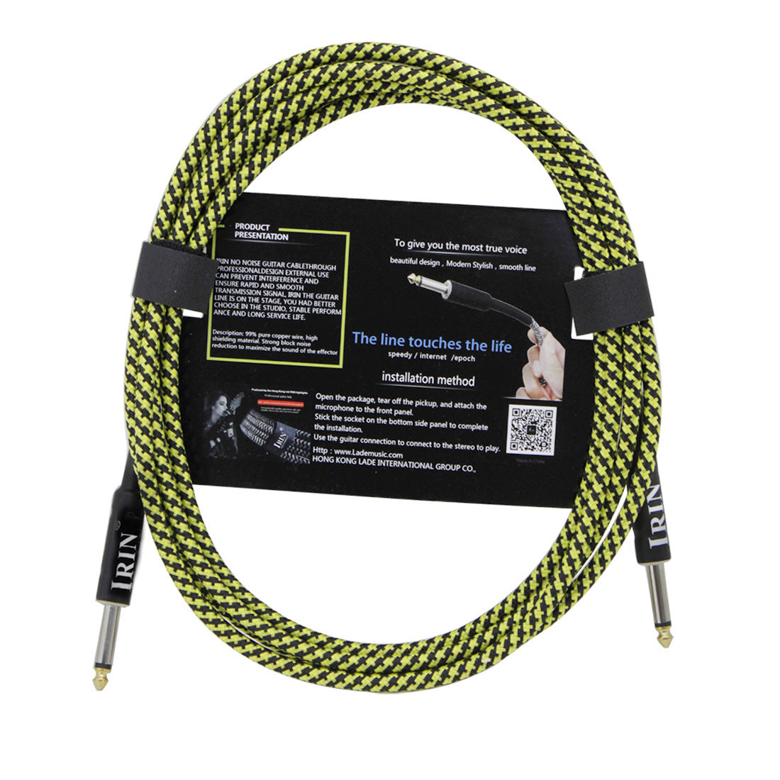 IRIN Guitar Instrument Cable – High-Shielding Jack Lead 3m/6m/10m, Multi-Colour Mobile Arcade Ltd