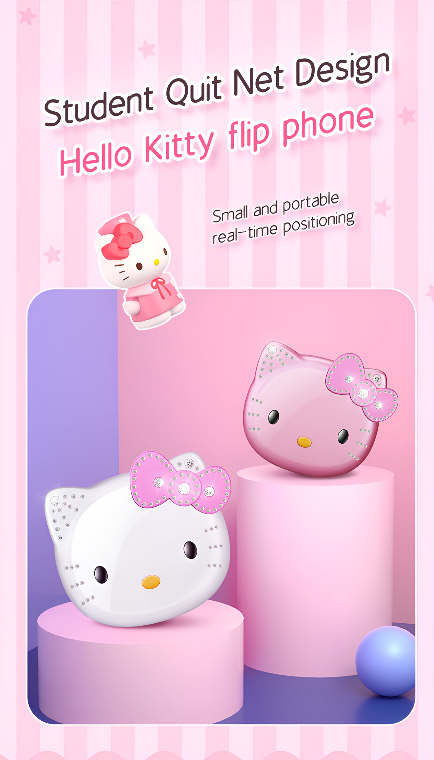 Kawaii Hello Kitty Flip Phone Toy | Cute Mini Birthday Gift for Girls & Kids Mobile Arcade Ltd