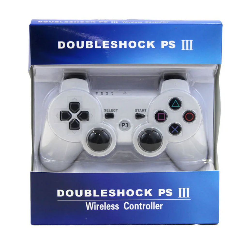 Doubleshock P3 Wireless Controller for PS3 – White, Vibration, USB Charging Mobile Arcade Ltd