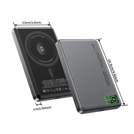 10000mAh Ultra Thin 3-in-1 Magnetic Wireless Power Bank w/ 20W USB-C Fast Mobile Arcade Ltd