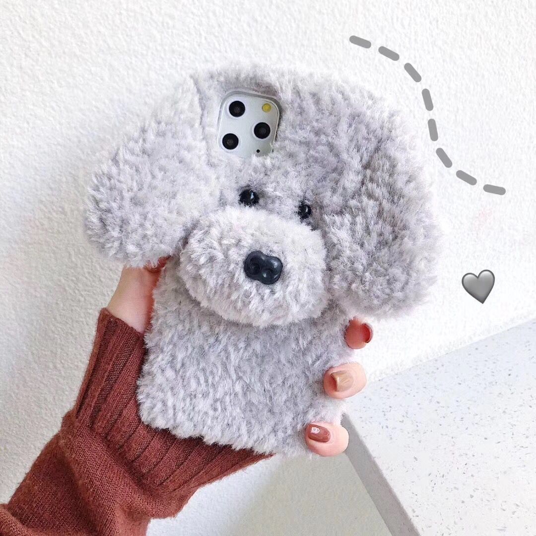 Hot Super Cartoon 3D Plush Teddy Pet Dog Cute Soft Phone Case Back Cover Mobile Arcade Ltd