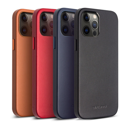 Leather iPhone 12 Series Case – Slim, All-Inclusive Back Cover, 4 Sizes