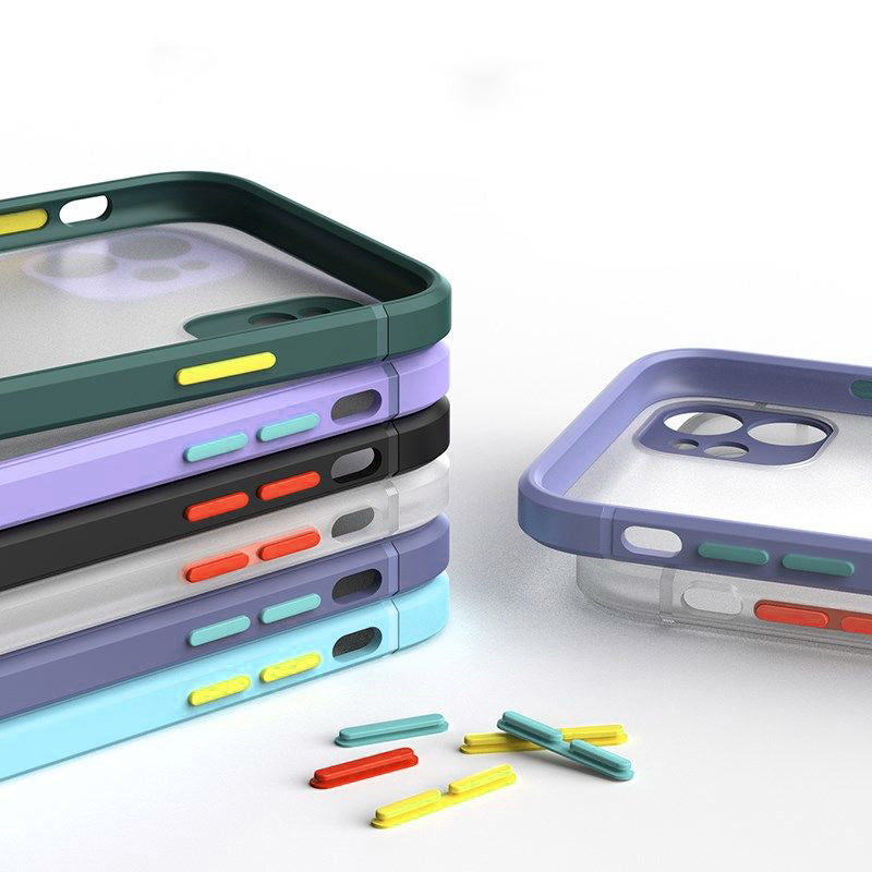 Mobile Phone Case Skin-friendly Contrast Color XR Cube Edge Soft Slicone Translucent Back Hard Mobile Arcade Ltd