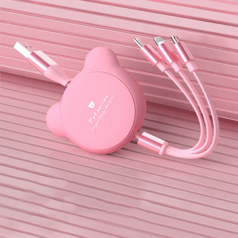 Cute Telescopic Bear With Three Data Cables Mobile Arcade Ltd