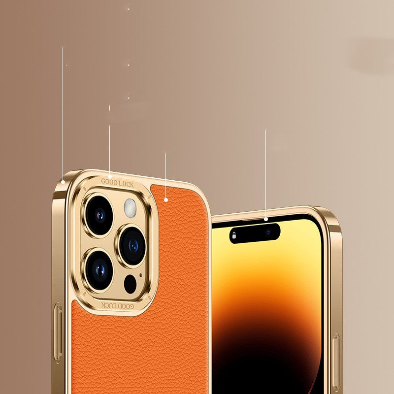 Genuine Leather Phone Case Electroplated Soft Edge Mobile Arcade Ltd