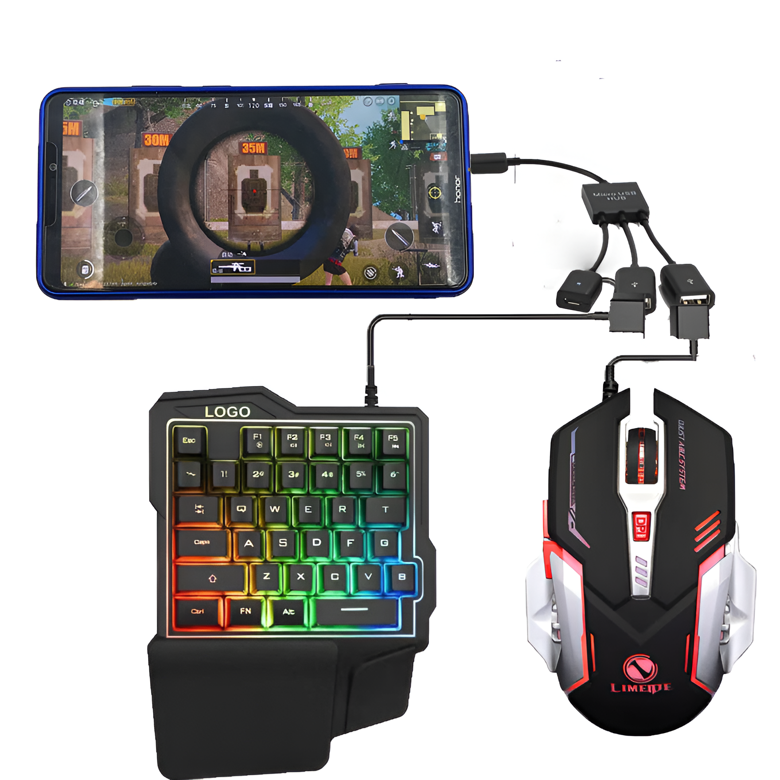 Eat Chicken Game Mouse Set – USB Mobile Gaming Accessories for iOS & Android