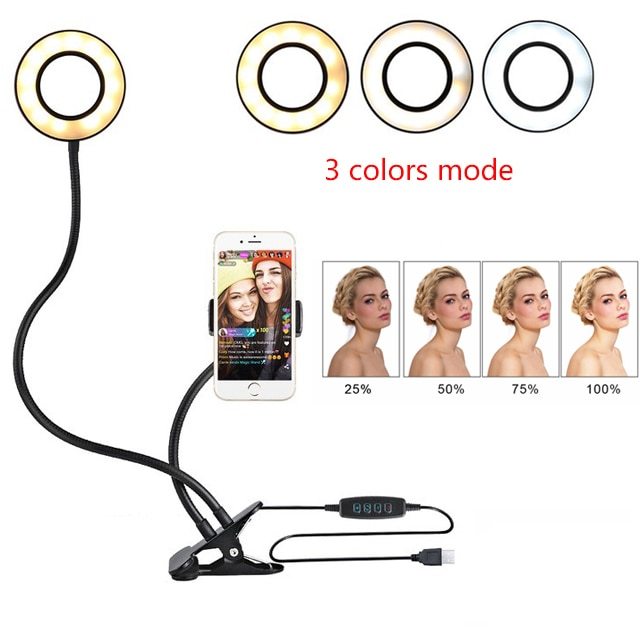LED Selfie Ring Light for Live Adjustable Makeup Light-8cm Stand Mobile Arcade Ltd