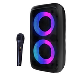 Portable Karaoke Bluetooth Speaker with FM Radio, Microphone & LED Light Show Mobile Arcade Ltd