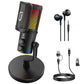 USB/XLR Dynamic Microphone with RGB, Mute Button & Headphone Jack