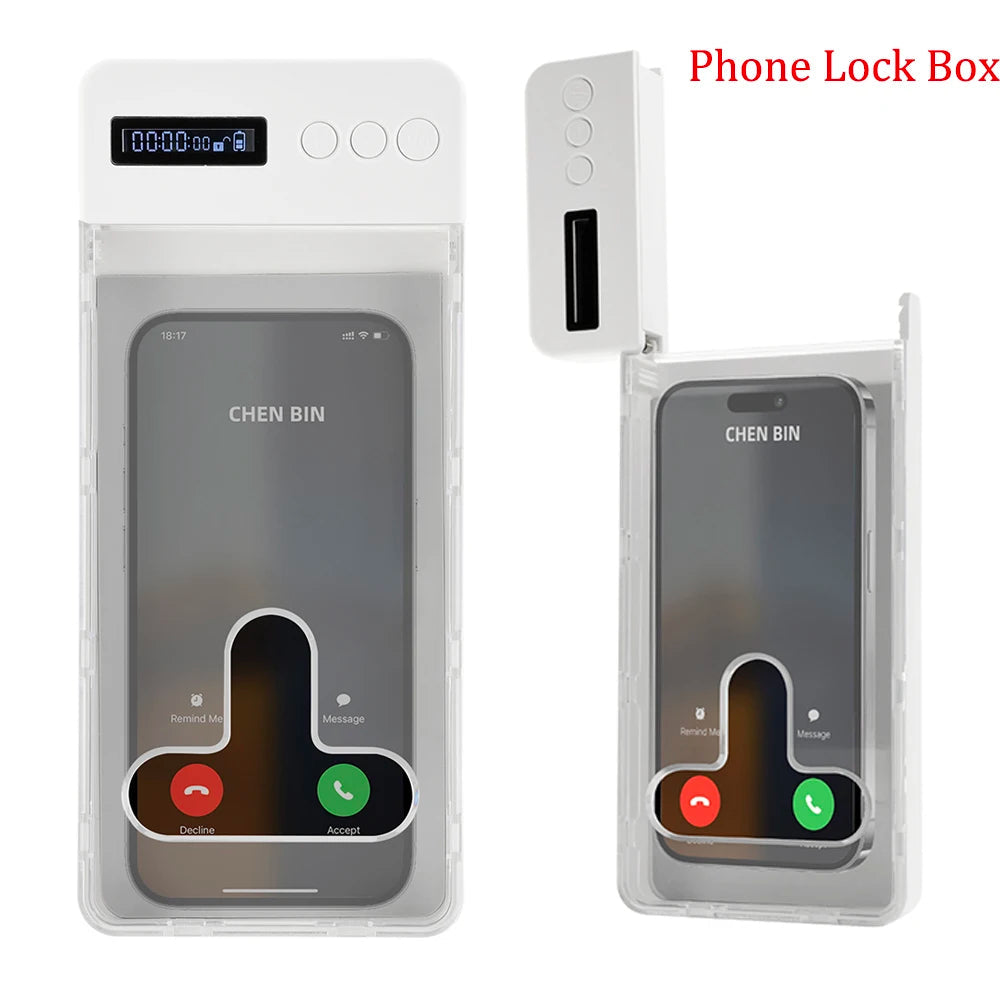 Transparent Phone Lock Box with Timer & LCD – T-Shaped Opening, Anti-Distraction Mobile Arcade Ltd