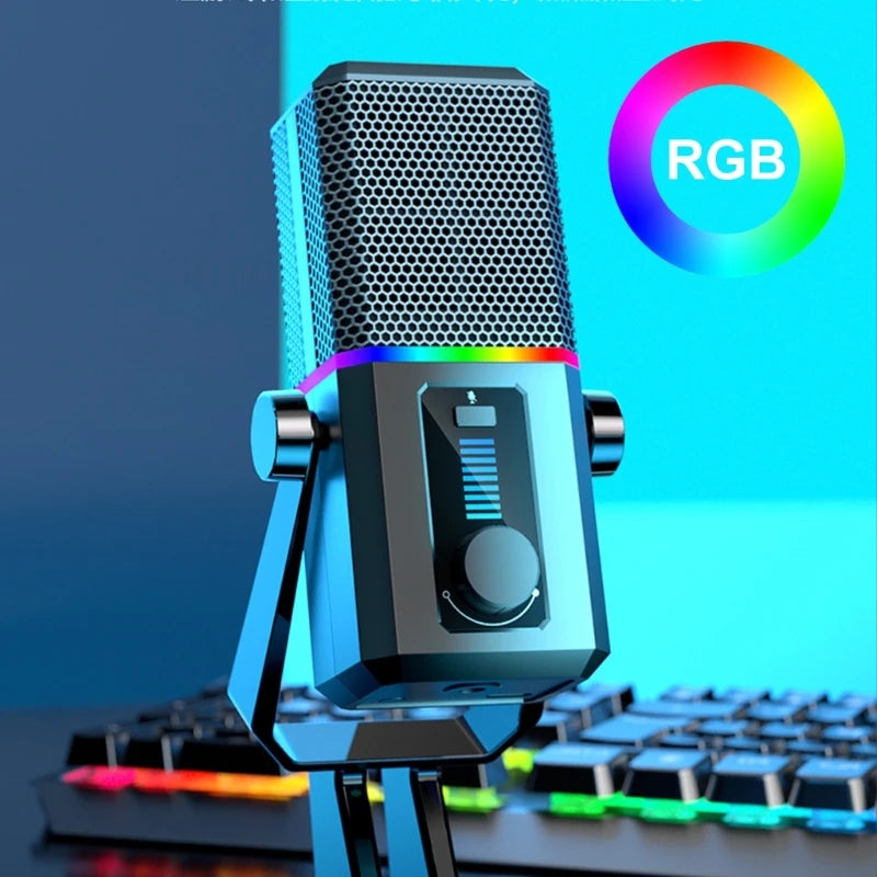 Computer Gaming Mic with LED Light | Desktop Microphone for Streaming & Podcast Mobile Arcade Ltd
