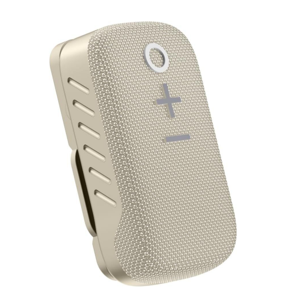 Mini Wearable Waterproof Wireless Speaker – 10H Playtime, Beige Mobile Arcade Ltd