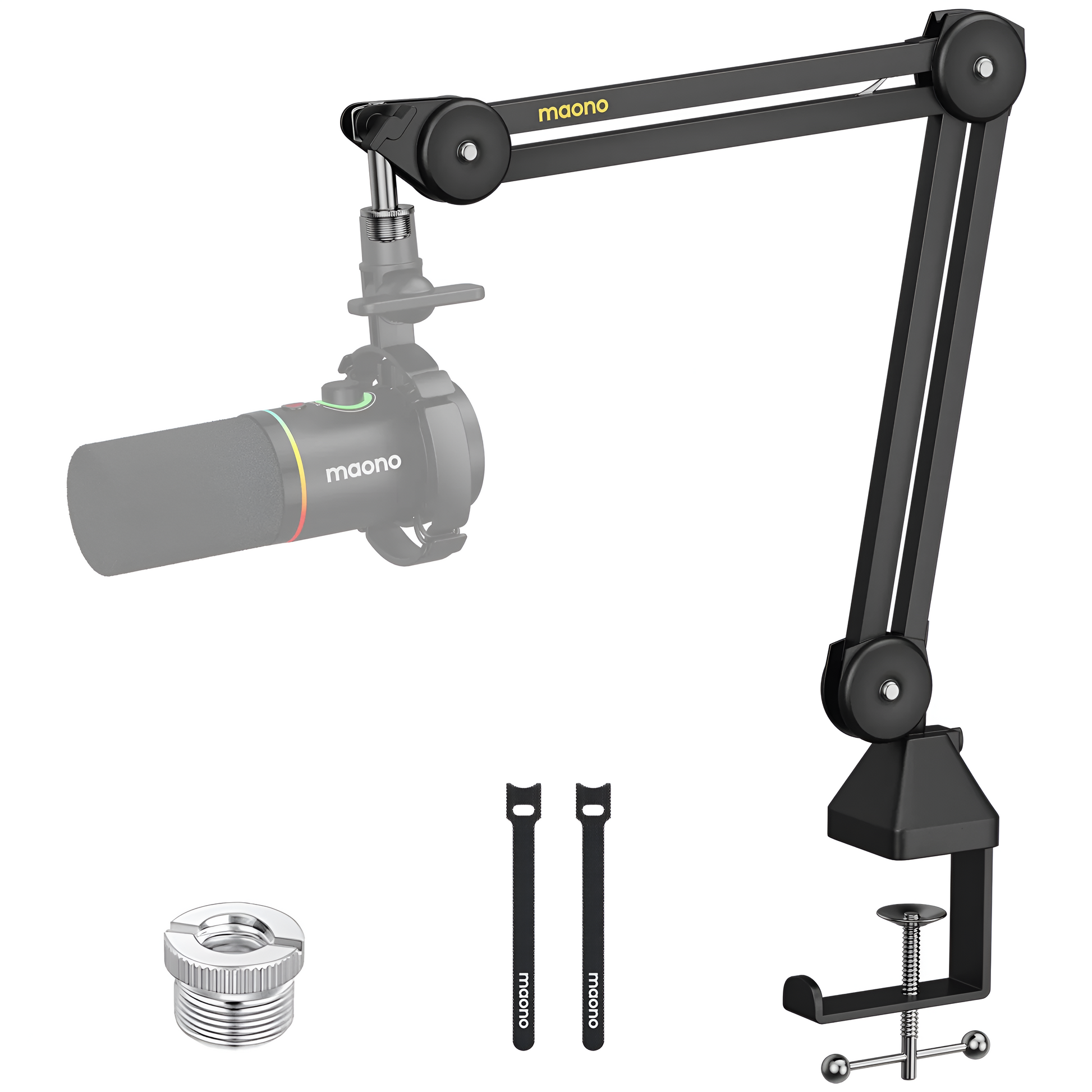 MAONO BA37 Heavy Duty Adjustable Microphone Boom Arm with Desk Clamp