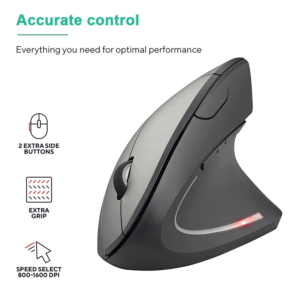 Ergonomic Vertical Wireless Mouse – 2.4GHz, 3 DPI Levels, 6 Buttons Mobile Arcade Ltd