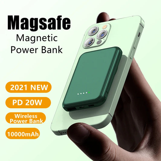 10000mAh Magnetic Wireless Power Bank 20W USB-C Fast Charger Portable
