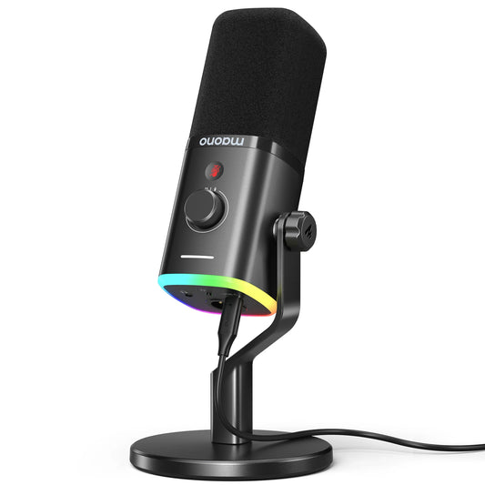 MAONO PD100X Dynamic Microphone with Noise Reduction & RGB Lighting