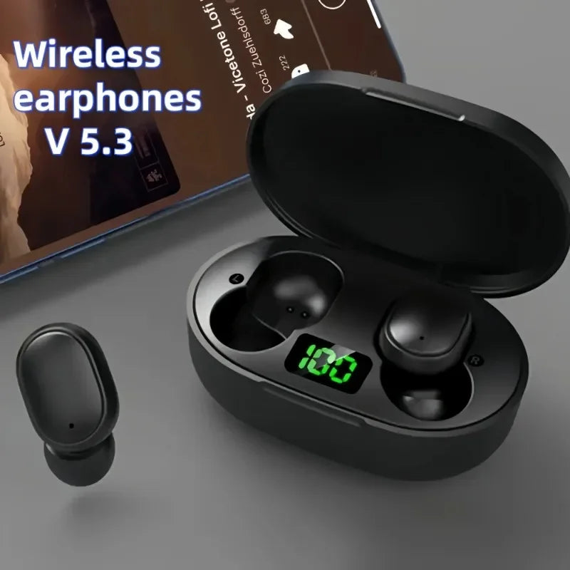 TWS E6S Wireless Bluetooth Earbuds with Mic, Noise Cancelling & LED Case