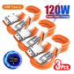 3PCS 120W Type-C Fast Charging Cables – Liquid Silicone USB Data Wires Set Mobile Arcade Ltd