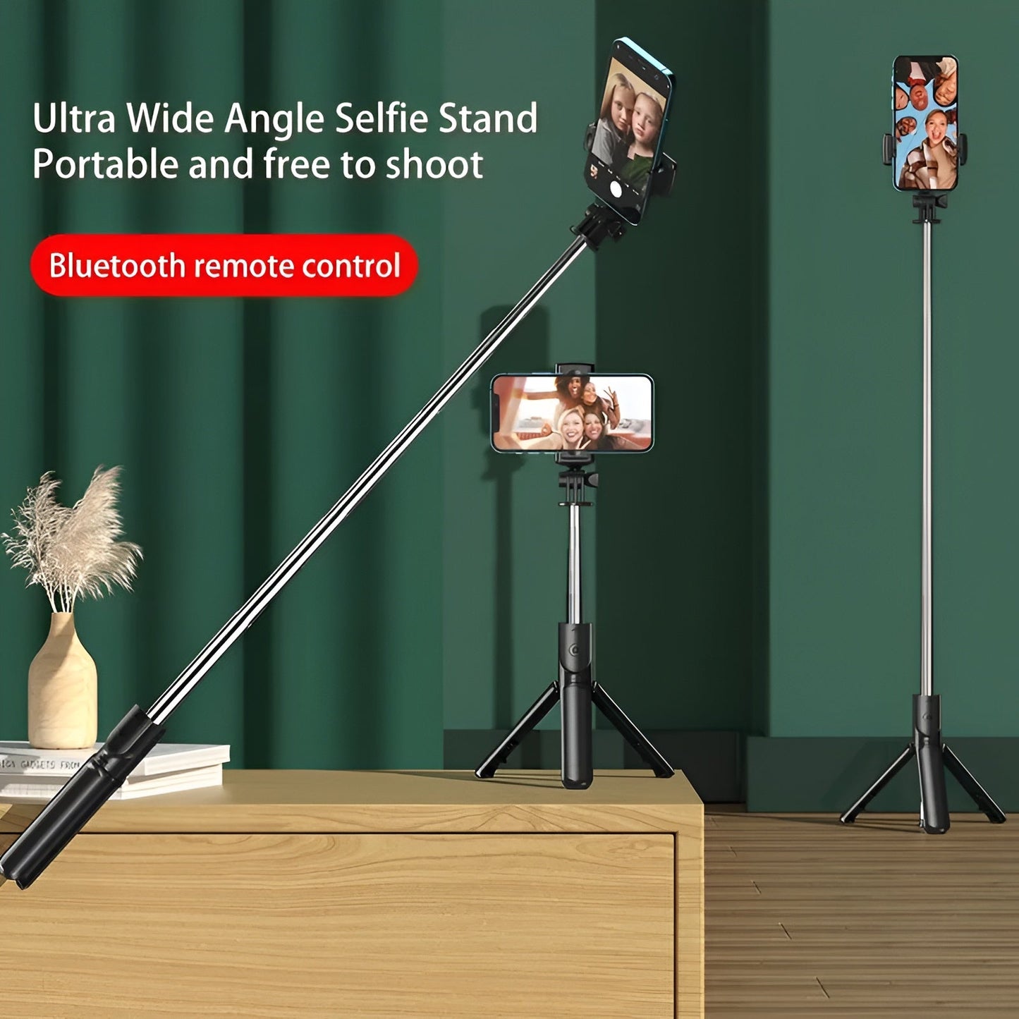 Bluetooth Extendable Tripod Selfie Stick Phone Vlog Tripod Stand 2 in 1 UK New Mobile Arcade Ltd