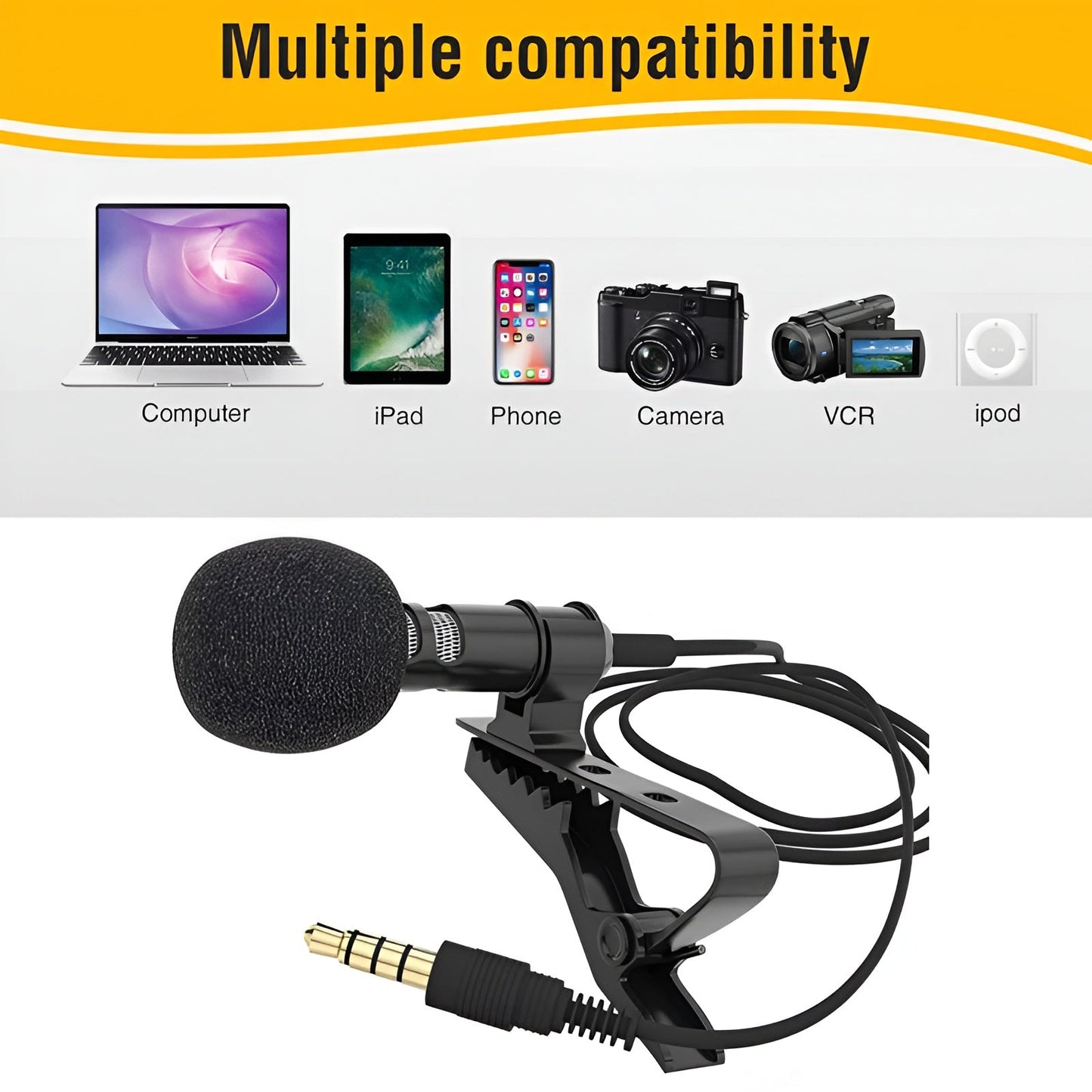 3M External Car Audio Microphone 3.5mm Jack Clip Mic for DVD Radio Stereo Mobile Arcade Ltd